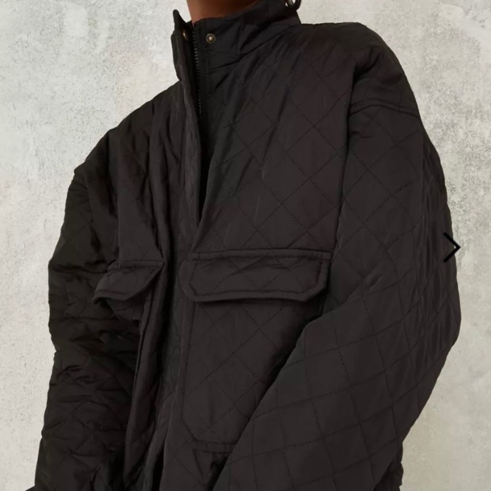 NWOT Missguided Tall Black Quilted Zip Jacket